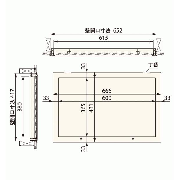 JOTO 城東テクノ 高気密型壁点検口 SPW-4060C 標準タイプ 400×600 : tandnyokohama - 通販 ...