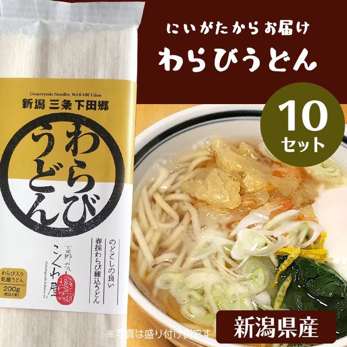 うどん うどんセット わらび 山菜 蕨 セット 10セット 新潟県 お土産