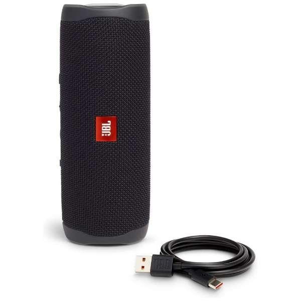 JBL FLIP5 Bluetoothスピーカー IPX7防水/USB Type-C充電/パッシブラジエーター搭載/ポータブル ブラック  JBLFLIP5BLK