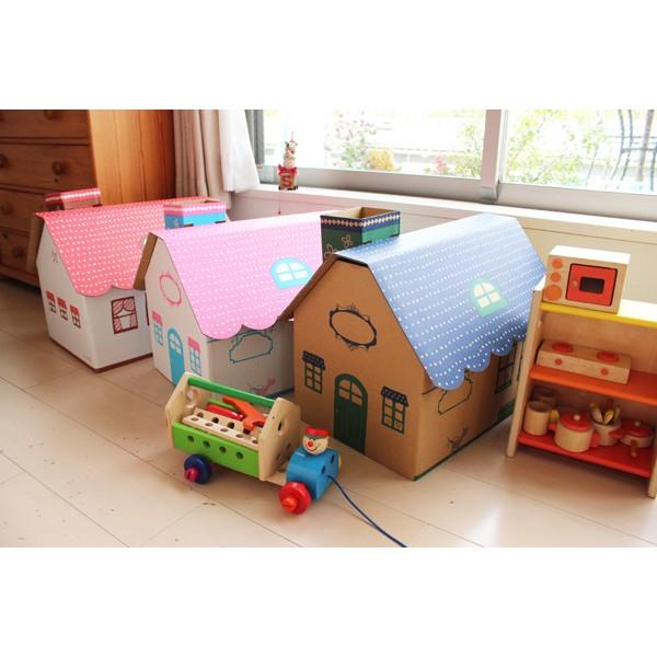 おうち型収納ボックス おもちゃ箱 おしゃれ 子供 子ども部屋 かわいい ダンボール 日本製 お片付け 青 Tr Bf402b トーレーショップ 通販 Yahoo ショッピング