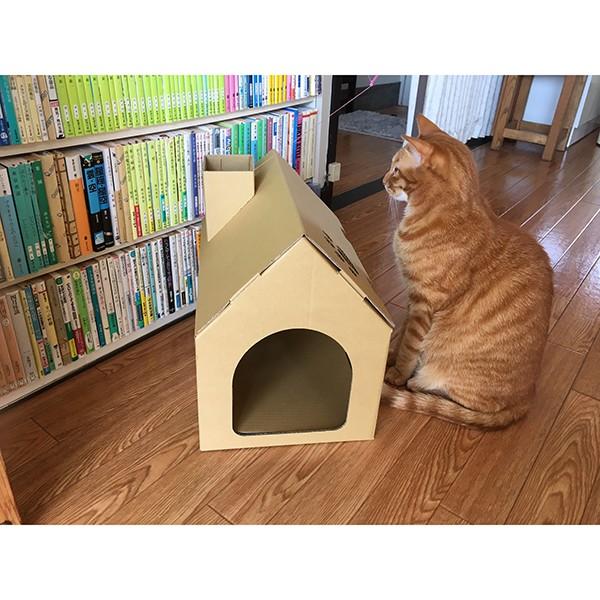 キャッツプレイハウス 爪とぎ交換可能 猫ハウス ダンボール 手作り ペット用品 流行のアイテム ペットベッド キャットステップ 段ボール