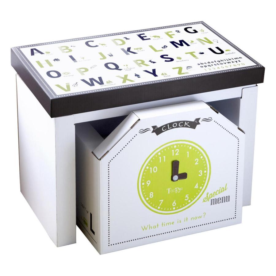 ジュニアチェアデスク 学習机 キッズテーブル コンパクト ダンボール 子供机 勉強机 知育 日本製 幼児 セット (英語) TR