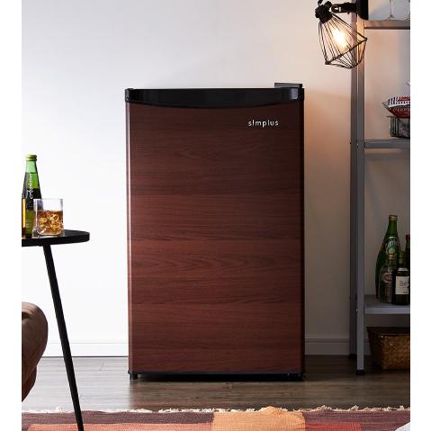 Simplus ダークウッド冷蔵庫 2021年製 simplus 1ドア冷蔵庫 45L 霜取り