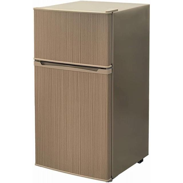 新品アウトレット］ 90L 2ドア冷凍冷蔵庫 SP-90LD2-WD ウッド simplus