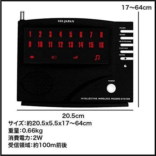 SIS エスアイエス ワイヤレスチャイム受信機 16チャンネル 呼び出し
