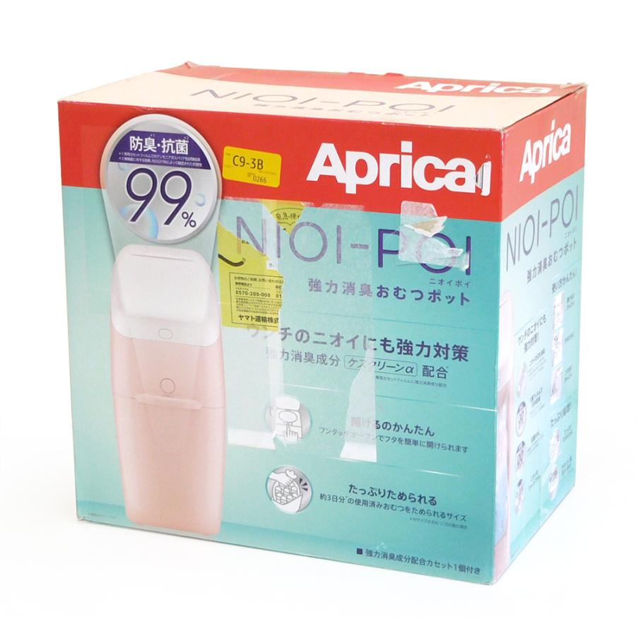 ［未使用品］Aprica アップリカ NIOI-POI ニオイポイ 強力消臭おむつポット ペールピンク 2022669｜to-rulease