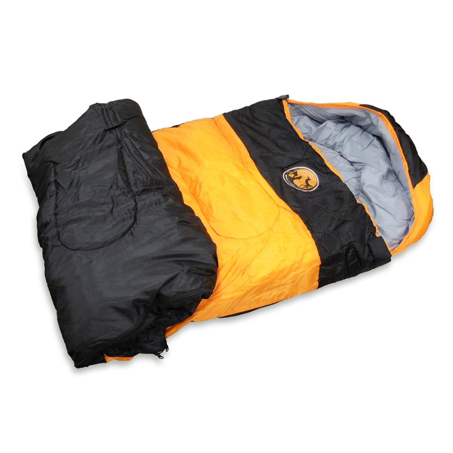 DESERT CAMEL 寝袋 封筒型 左手側ファスナー オレンジ/ブラック
