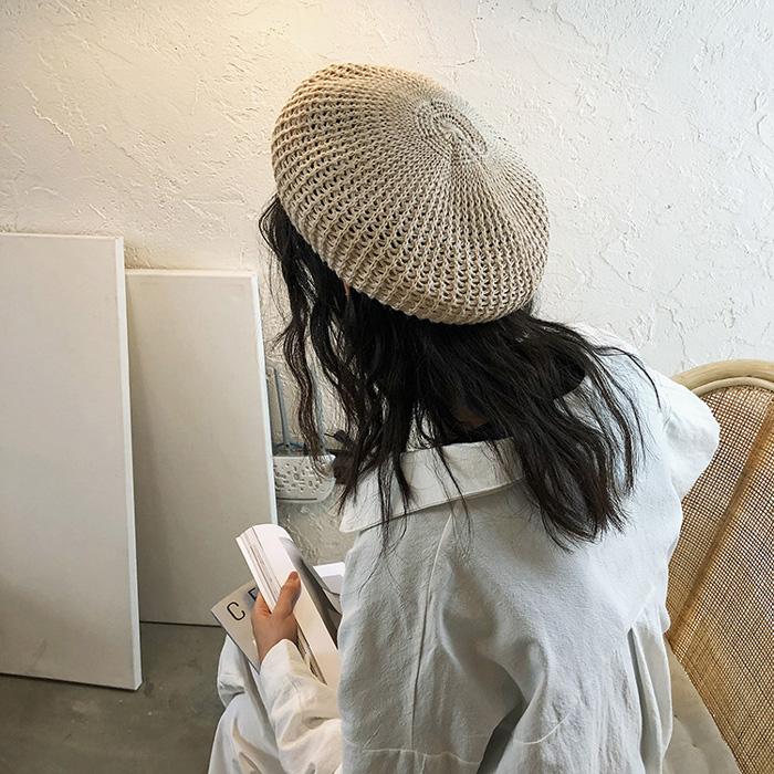 レディース ベレー帽 麦わら帽子 ストローハット コットン 夏 帽子 