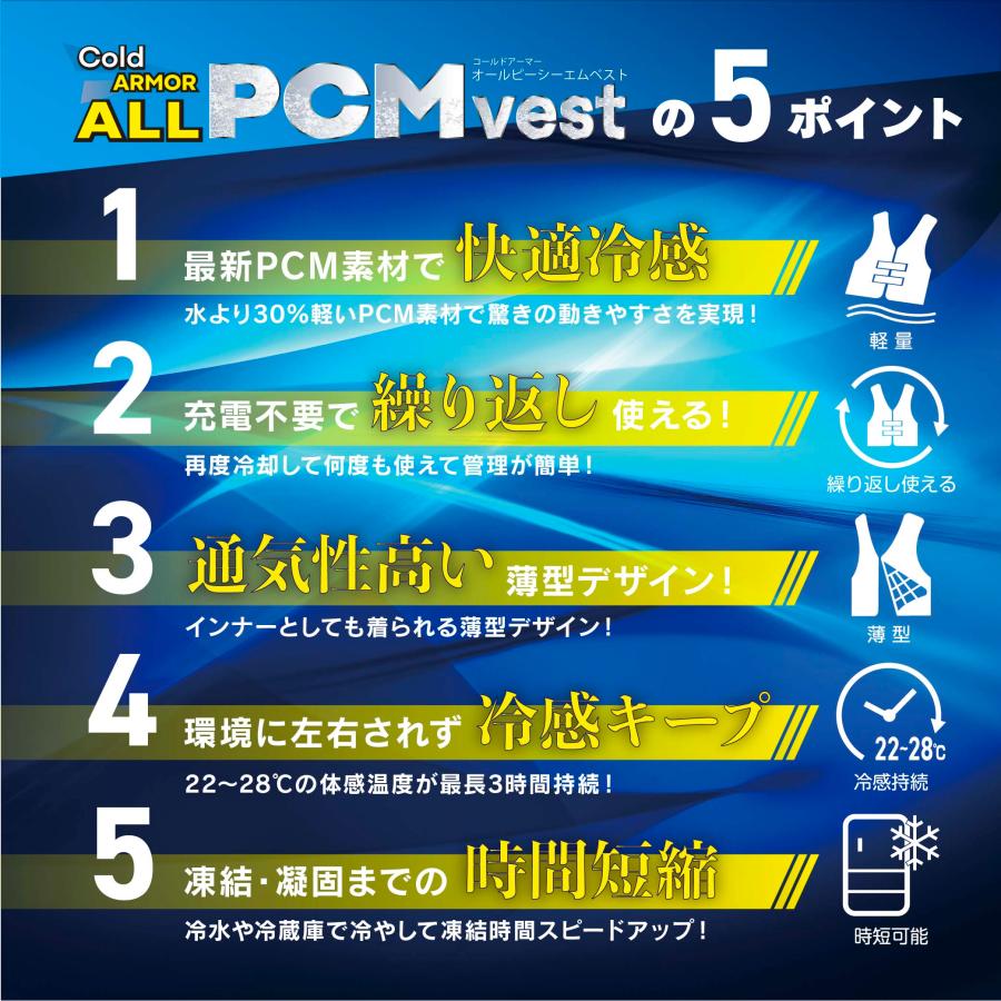 東亜産業 夏セール 空調服 PCM冷却ベスト メンズ作業ジャケット 冷却