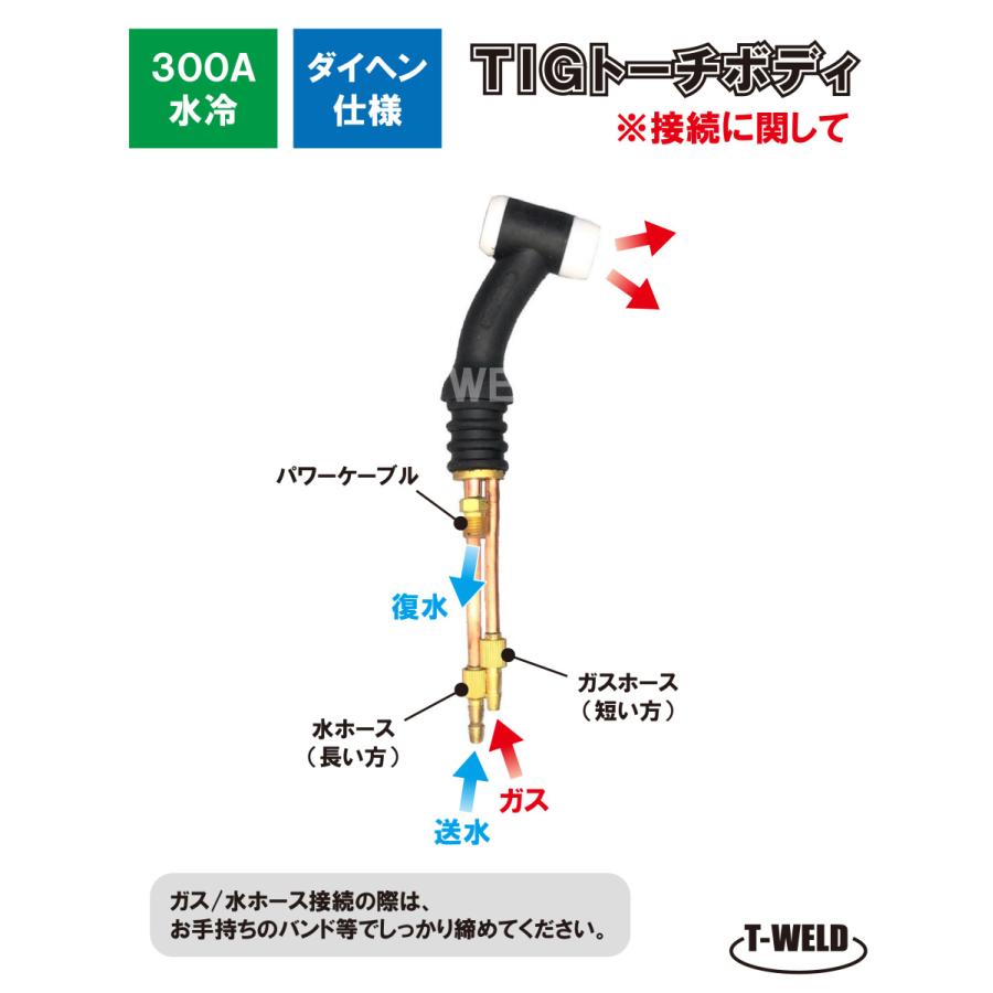 TIG トーチボディ 300A水冷 AWF-18 用 ダイヘン専用 TIG トーチボディ 300A水冷 AWF-18 用 ダイヘン専用