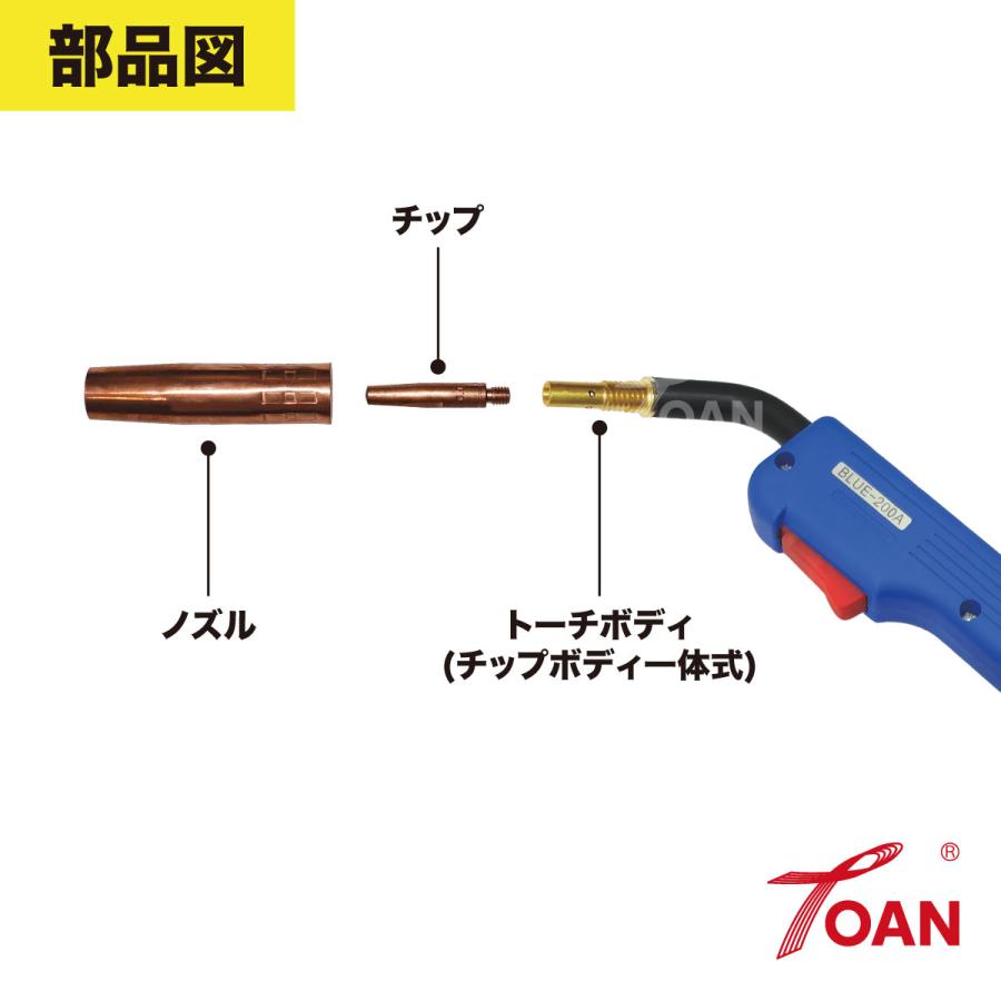 TOAN 半自動溶接機 CO2トーチ ダイヘン 200A 旧型タイプ ( 全長選択式