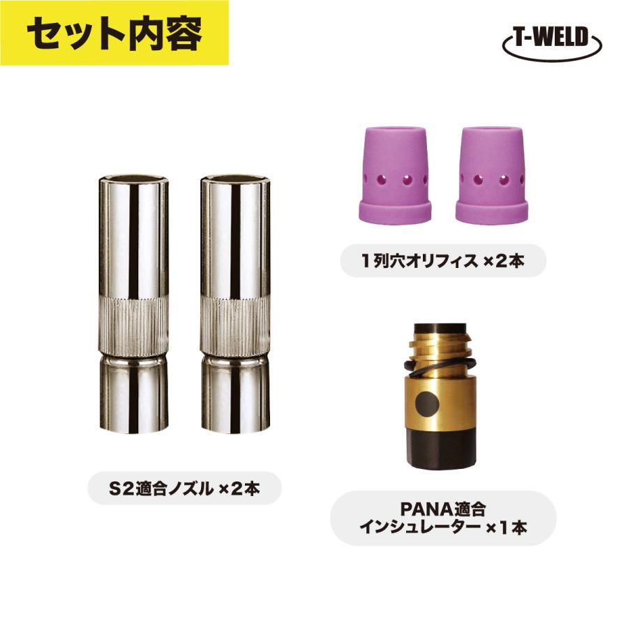 半自動溶接機 CO2 消耗品セット 350A（ S2適合ノズル×2本 1列穴