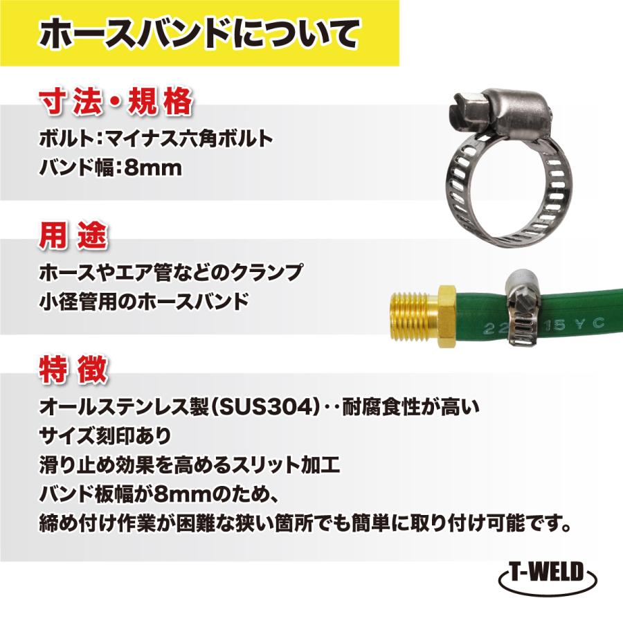 オールステンレス ホースバンド ホースクランプ 幅8mm ( 6-16/11 オールステンレス ホースバンド ホースクランプ 幅8mm ( 6-16/11