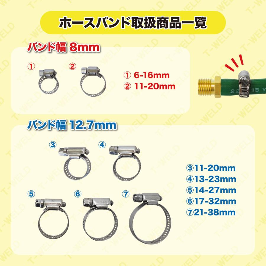 オールステンレス ホースバンド ホースクランプ 幅8mm ( 6-16/11 オールステンレス ホースバンド ホースクランプ 幅8mm ( 6-16/11