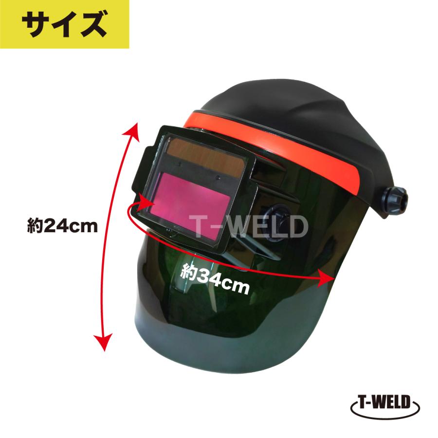 新仕様 TW-2233FF 直かぶり 溶接面 バッテリー2個 長寿命 グリーン 大 