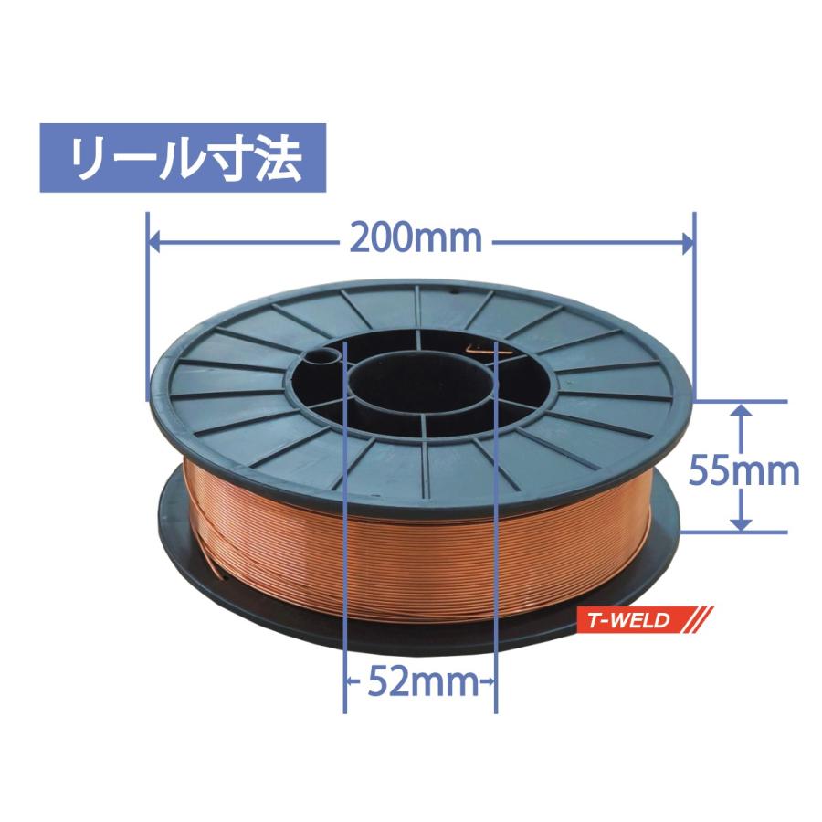 線径自由選択： 溶接 軟鋼ソリッドワイヤ 5kg/巻 JIS YGW12 線径（ 0.8mm 0.9mm 1.0mm 1.2mm ）JIS認定　1巻｜toan-weld｜03