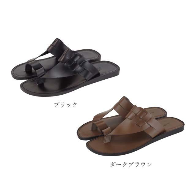 メンズ サンダル M-1059 トング 日本製 国産 本革 レザー 鼻緒付き