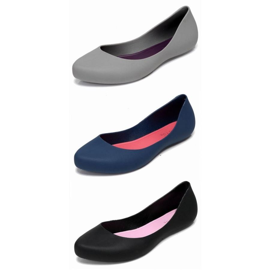 ぺたんこレインパンプス