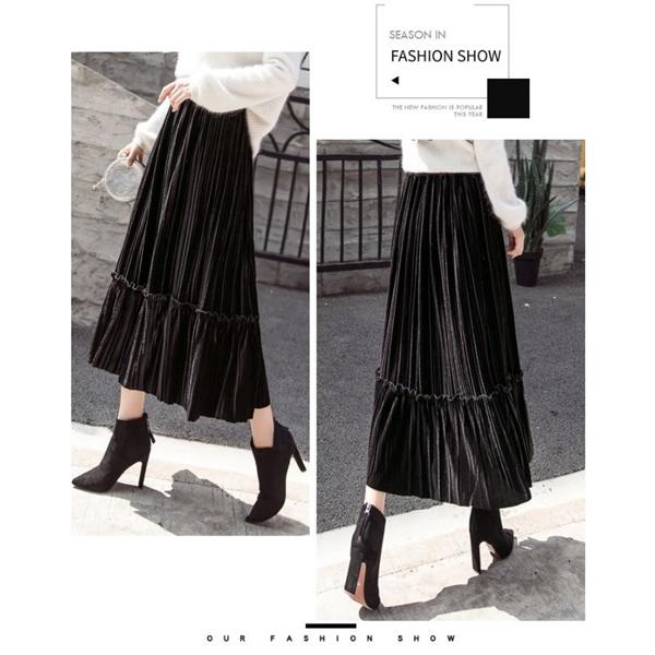 アルチビオ　★　 バック裾プリーツ ベロアスカート 楽天市場】【500円クーポン使える】ベロア プリーツロングスカート