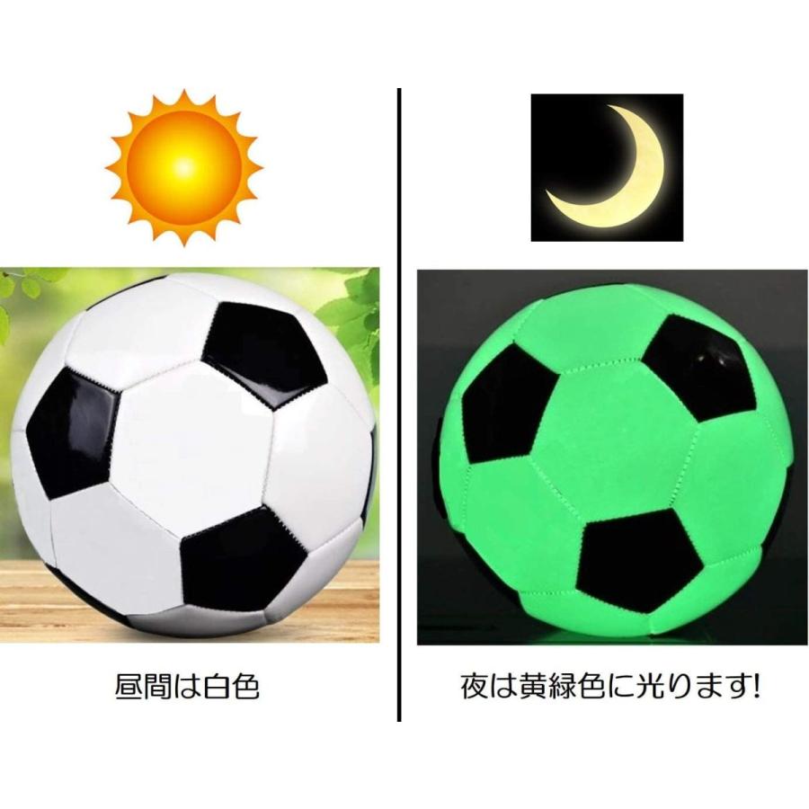 8周年記念イベントが 光るサッカーボール 5号球 暗闇で明るく光る ライトアップ フットサル 空気入れポンプ付 電池不要 白黒 Wantannas Go Id