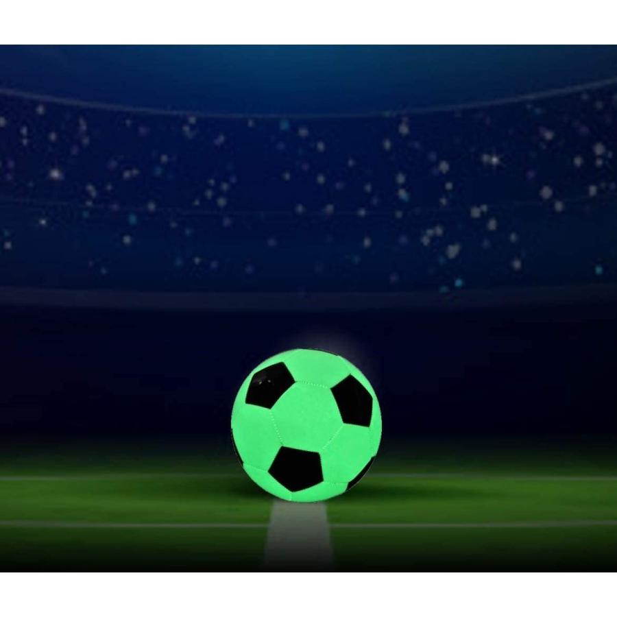 8周年記念イベントが 光るサッカーボール 5号球 暗闇で明るく光る ライトアップ フットサル 空気入れポンプ付 電池不要 白黒 Wantannas Go Id