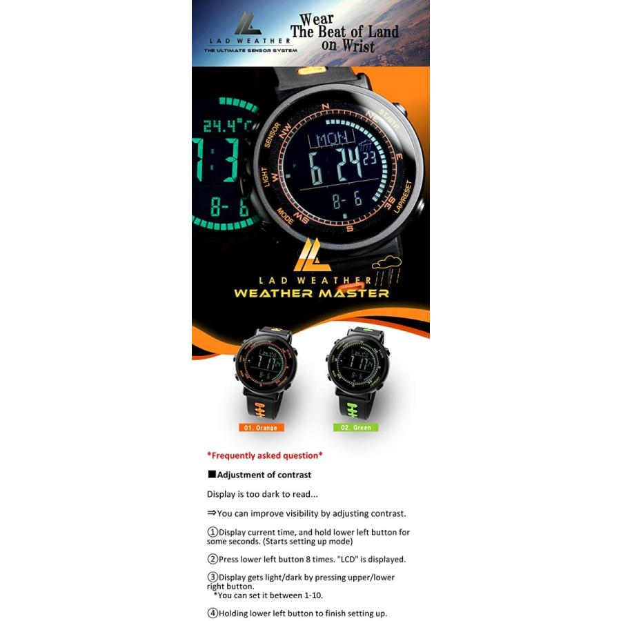 返品 交換対象商品 ラドウェザー腕時計 スイス製センサー搭載 デジタル コンパス 高度計 気圧計 温度計 天気予報機能 ペースメーカー Wantannas Go Id