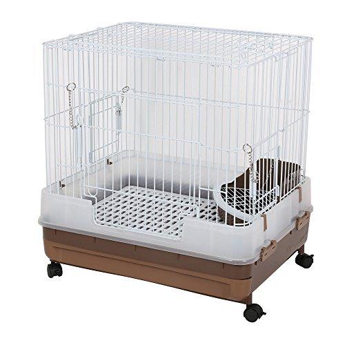 ミニマルランド うさぎのカンタンおそうじケージ ブラウン H60