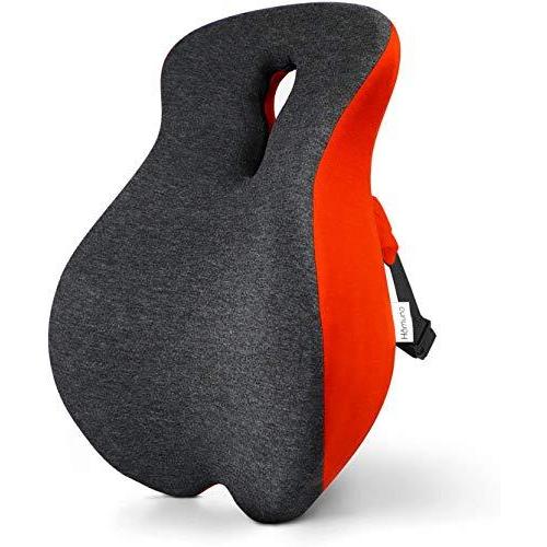 Homuno 低反発 クッション 座布団 椅子 バッククッション ラバーサポート 新作からsaleアイテム等お得な商品満載 車 背中 グレーとレッド