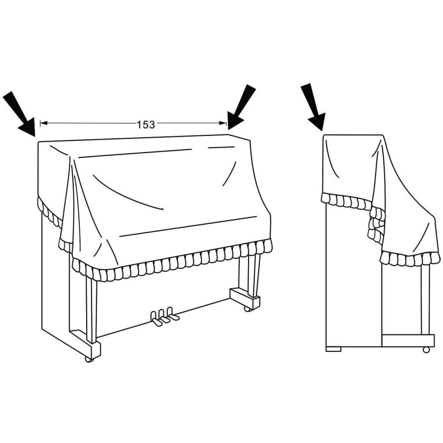 Clairevoire Classic: プレミアムベルベットアップライト3/4ピアノカバー | 防水 | 高級ベルベットで手作り | 二層 Classic プレミアムベルベットアップライト3/4ピアノカバー 防水 高級ベルベットで手作り 二層
