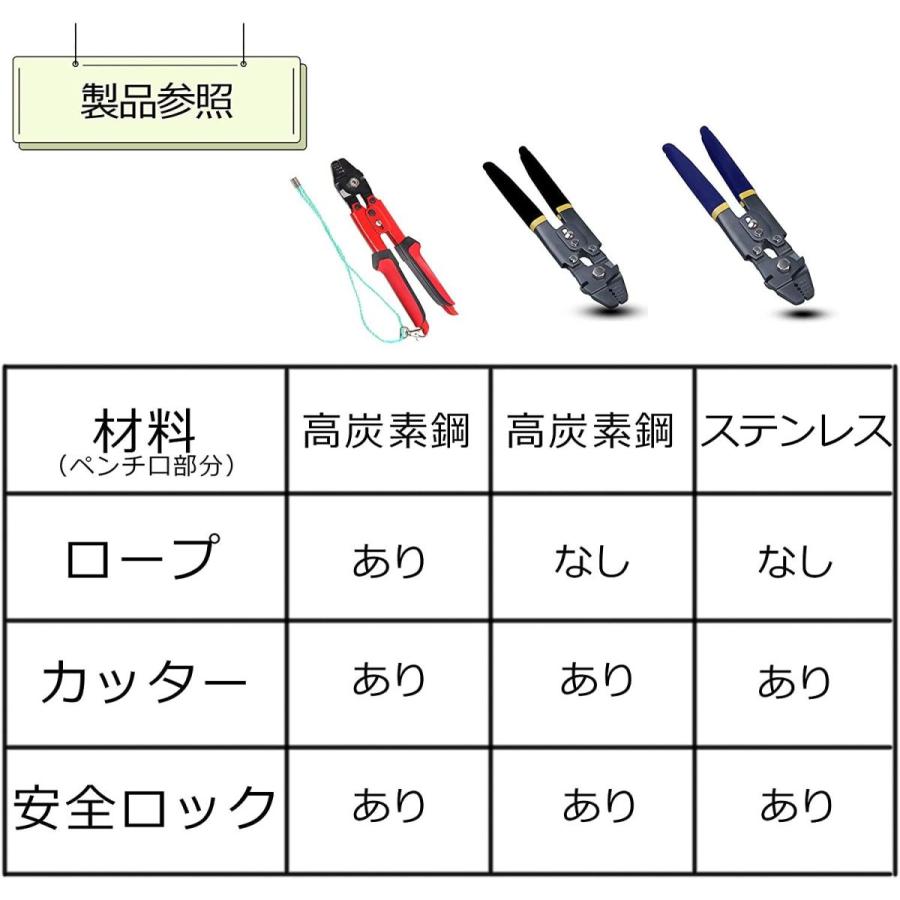 Agool 数量は多 ワイヤーロープカッター ケーブルカッター 炭素鋼 高硬度 圧着ペンチ 両立 3色選択可能 ワイヤーカッター 圧着工具
