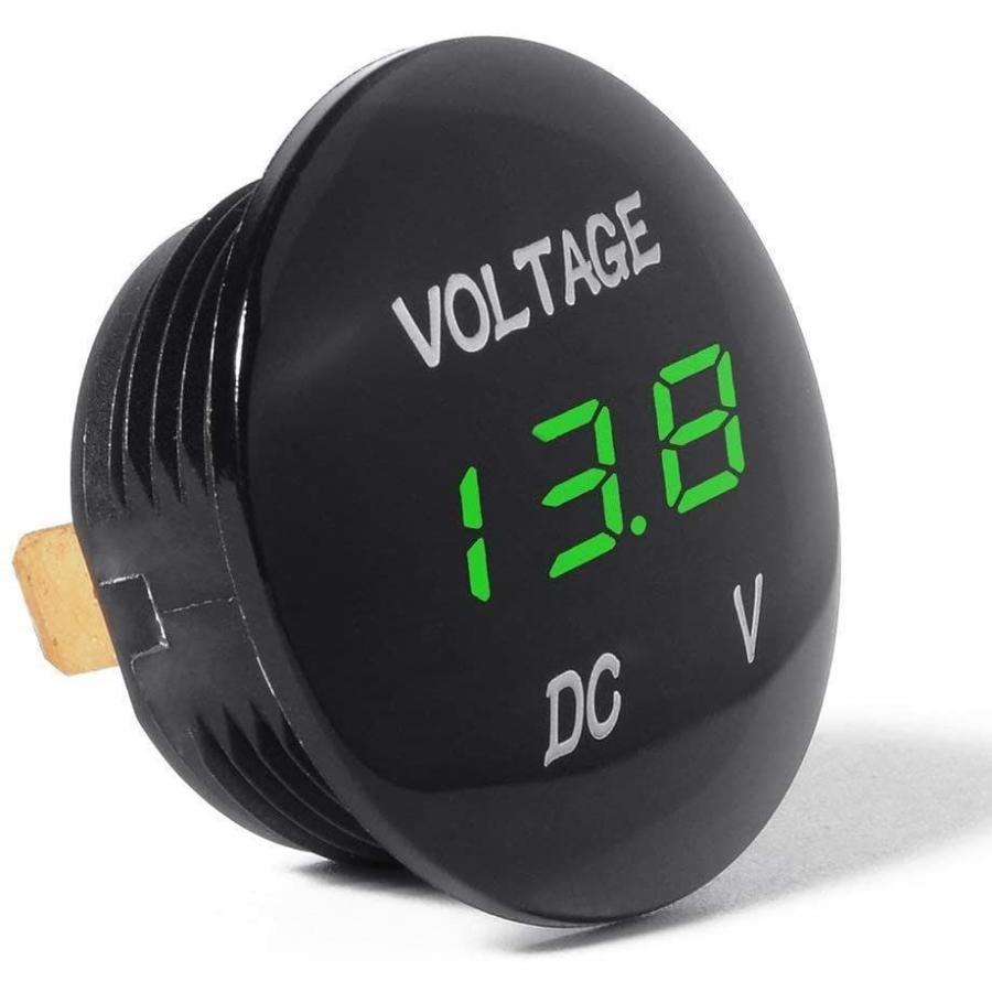 電圧計 バイク12v 24v 車 丸型埋め込み型 Dc 超ミニ 充実の品 デジタル 表示 ディ 車用オートバイの Led 防水