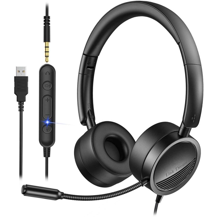 Link Dream Pc用ヘッドセット H360 マイクスピーカーミュート機能 ステレオ 特別セール品 3 5mm 接続 Usb ノ
