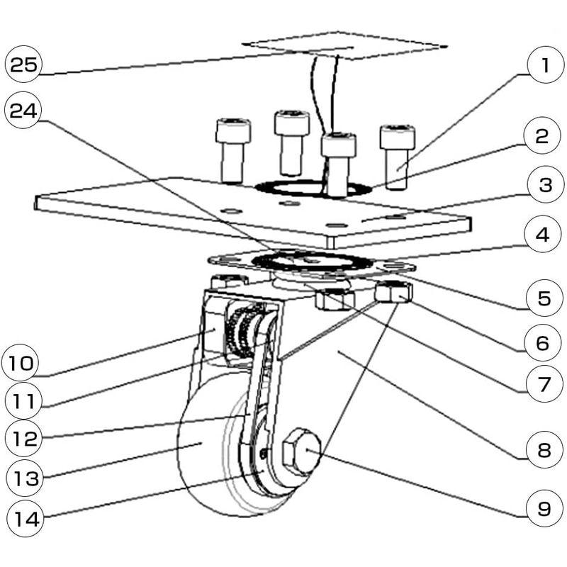 Alomejor 2ピース 交換荷物スイベル 耐摩耗性 取付簡単 360度回転 静音 修理スーツケース部品 左右荷物キャスターホイール交換キ