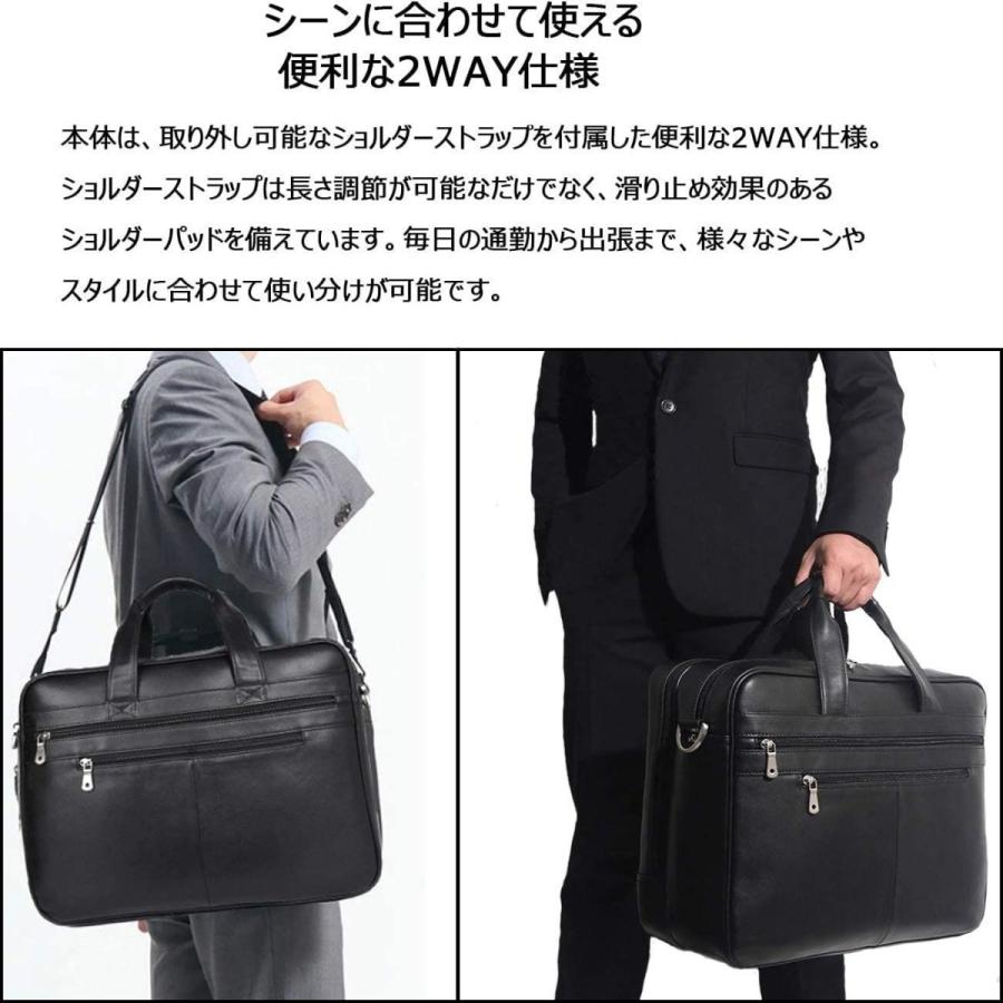 Ariga ビジネスバッグ メンズ 本革 牛革 2way A4対応 自立 大容量 ブリーフケース レザー 通勤 出張 就活 ブラック ビジネスバッグ メンズ 本革 牛革 2way A4対応 自立 大容量 ブリーフケース レザー 通勤 出張 就活 ブラック