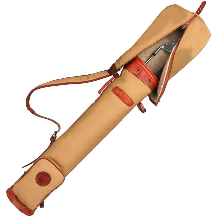 匿名！送料無料！ Tourbonコース トレーニング 練習ゴルフバッグ クラブ トラベルケース ファスナーポケット付き 防水キャンバス&レザー 【D1918909534】(11954円)