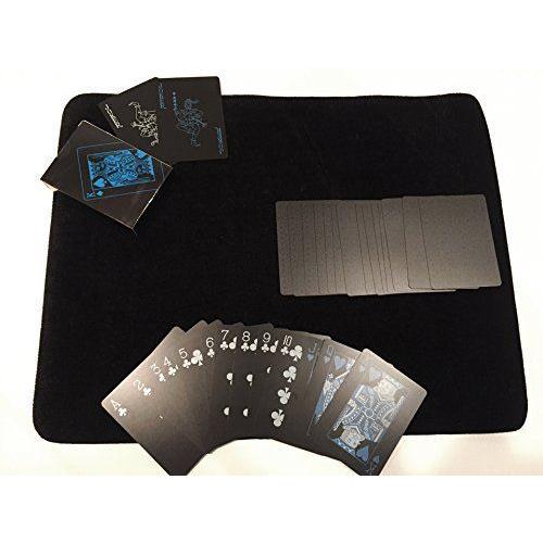 正規品Felizly トランプ ベルベット調 マット 付き ブラック 黒い マジック カード トランプカード カードゲーム 手品 ポーカー 大富豪