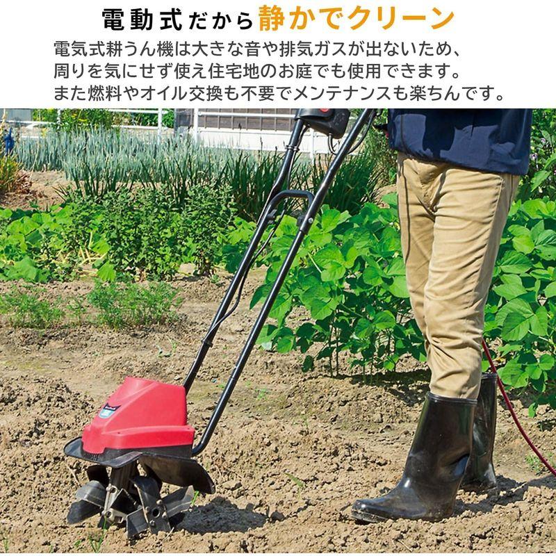 ナカトミ　電気耕運機　電気カルチベータ　750W　安全ボタン式　小型　家庭菜園　農業　耕幅300mm　10m延長コード付き　ERC-10D