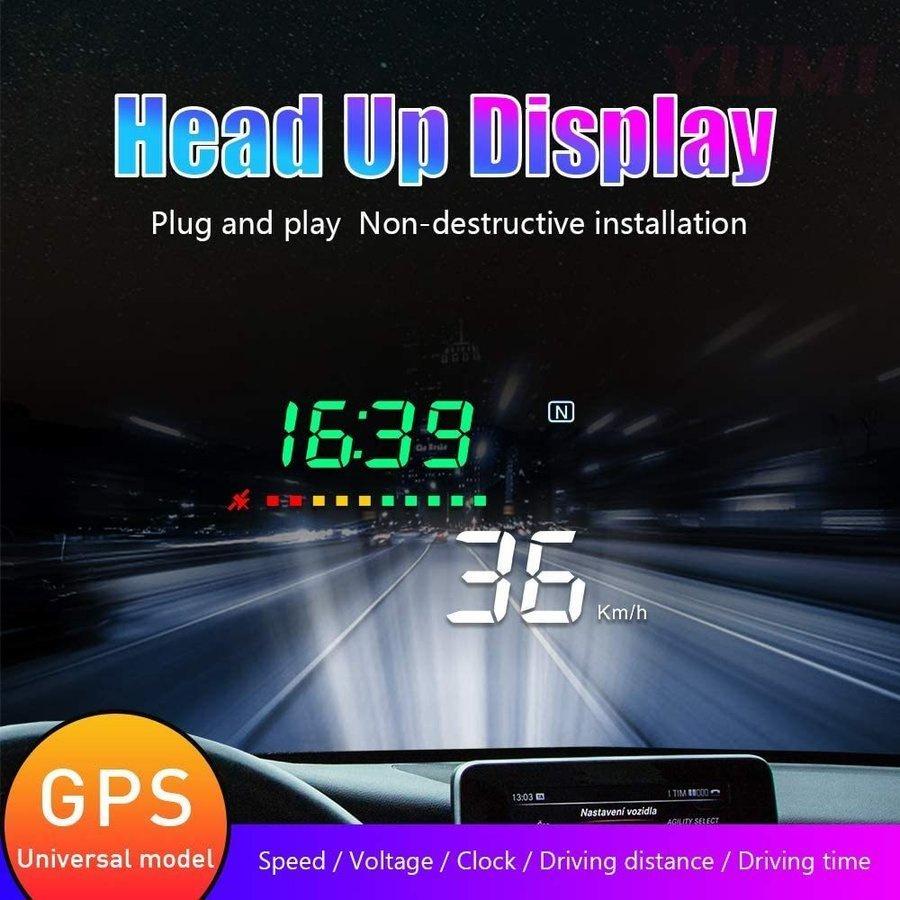3.5インチ HUD A3 ユニバーサル GPS マルチカラー スクリーン スピード メーター 時計表示 A3 ヘッドアップディスプレイ 即納 翌日発送