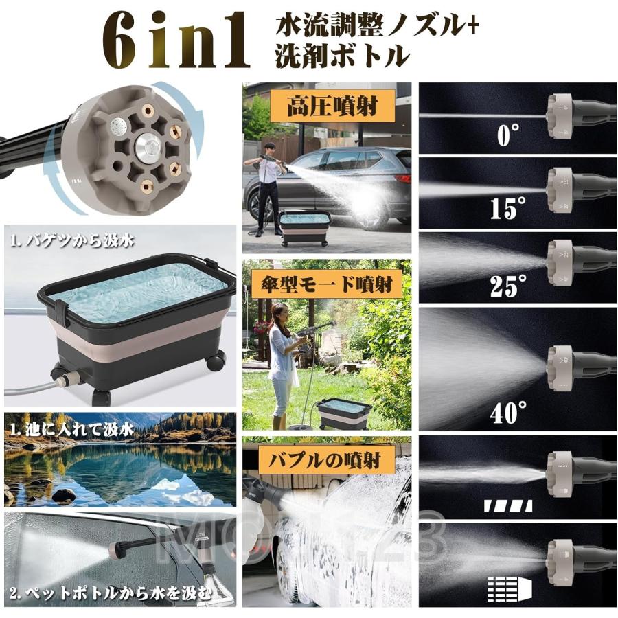 高圧洗浄機 20L折り畳みバケツ付き 8MPa コードレス 充電式 Amazon | 高圧洗浄機 20L折り畳みバケツ付き【ぴかぴか洗浄店