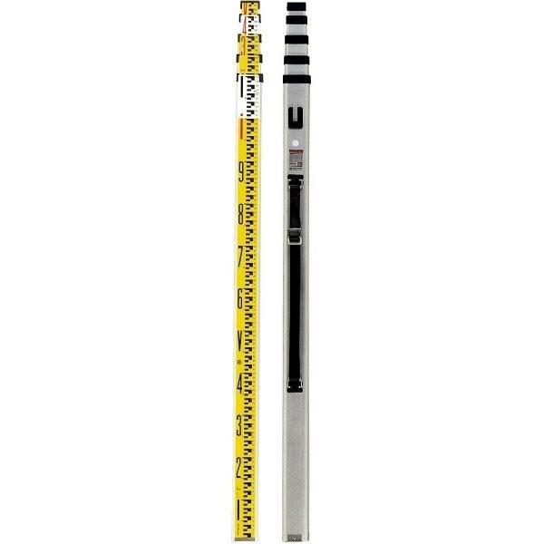 SK|TAIHEI 大平産業 SKTアルミスタッフ 5m5段 SKT-55D（背負いバンド・視準器・布ケース付） 重さ2.4kg 横断測量 水準測量 高低差 標尺 箱尺