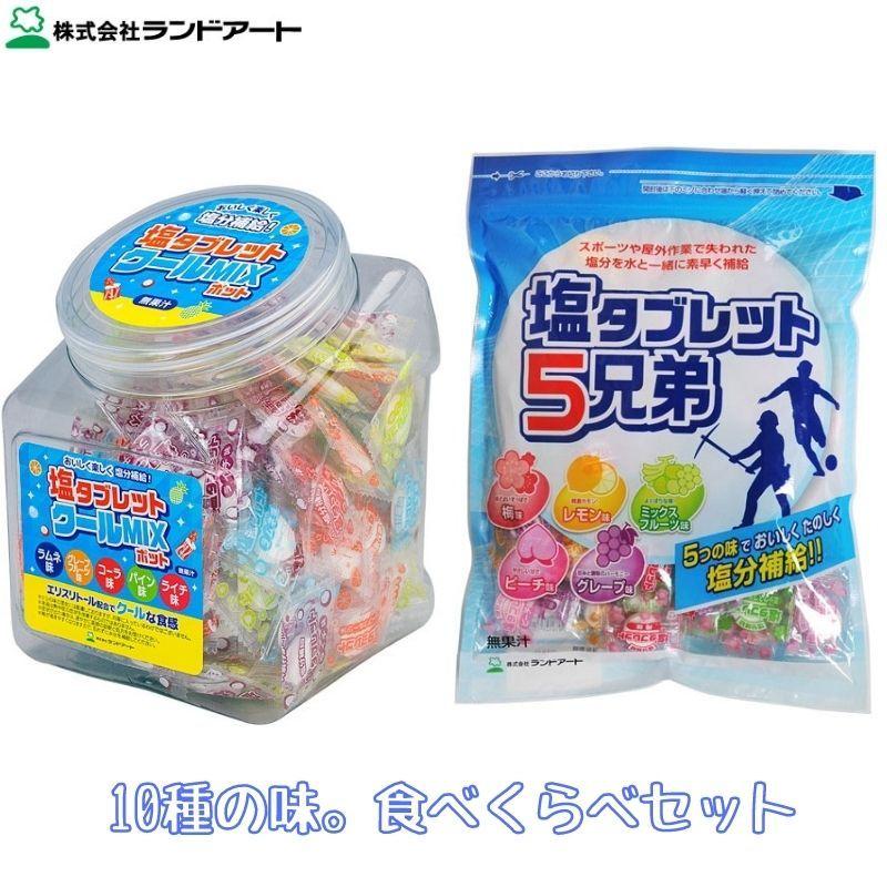 21年最新入荷 数量限定 ランドアート 塩タブレット 10種の味を食べくらべセット 塩タブレット5兄弟 袋 クールmixポット