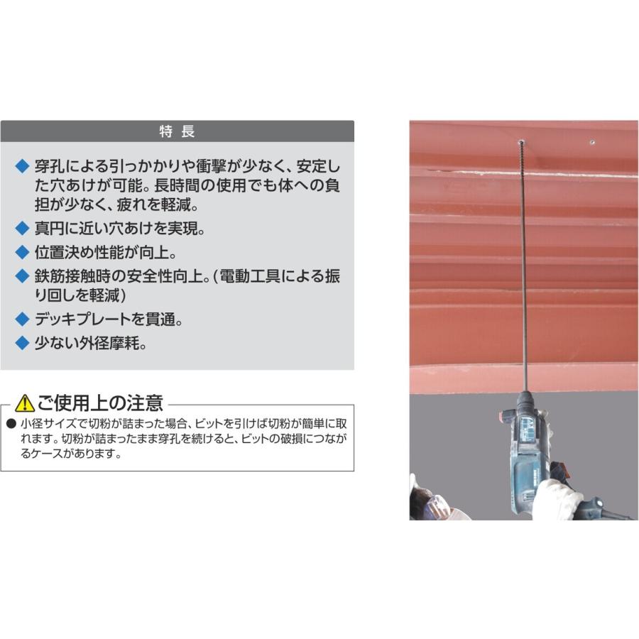 ミヤナガ　刃先径12.5mm　デルタゴンビット SDS-プラス  ロングサイズ(有効長400mm)　12.5x466　DLSDS12546　1本｜tobeyaki｜02