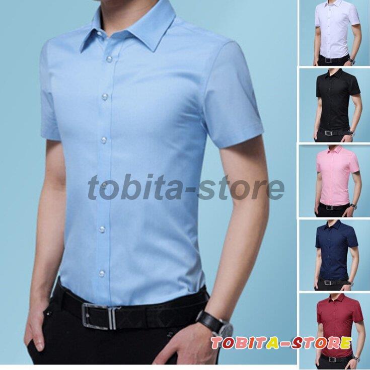 ワイシャツ メンズ シャツ 半袖 白 黒 形態安定 ビジネス 就活 冠婚葬祭 Yシャツ 大きいサイズ 通勤 Tbt0214 Man210 飛田ストア 通販 Yahoo ショッピング