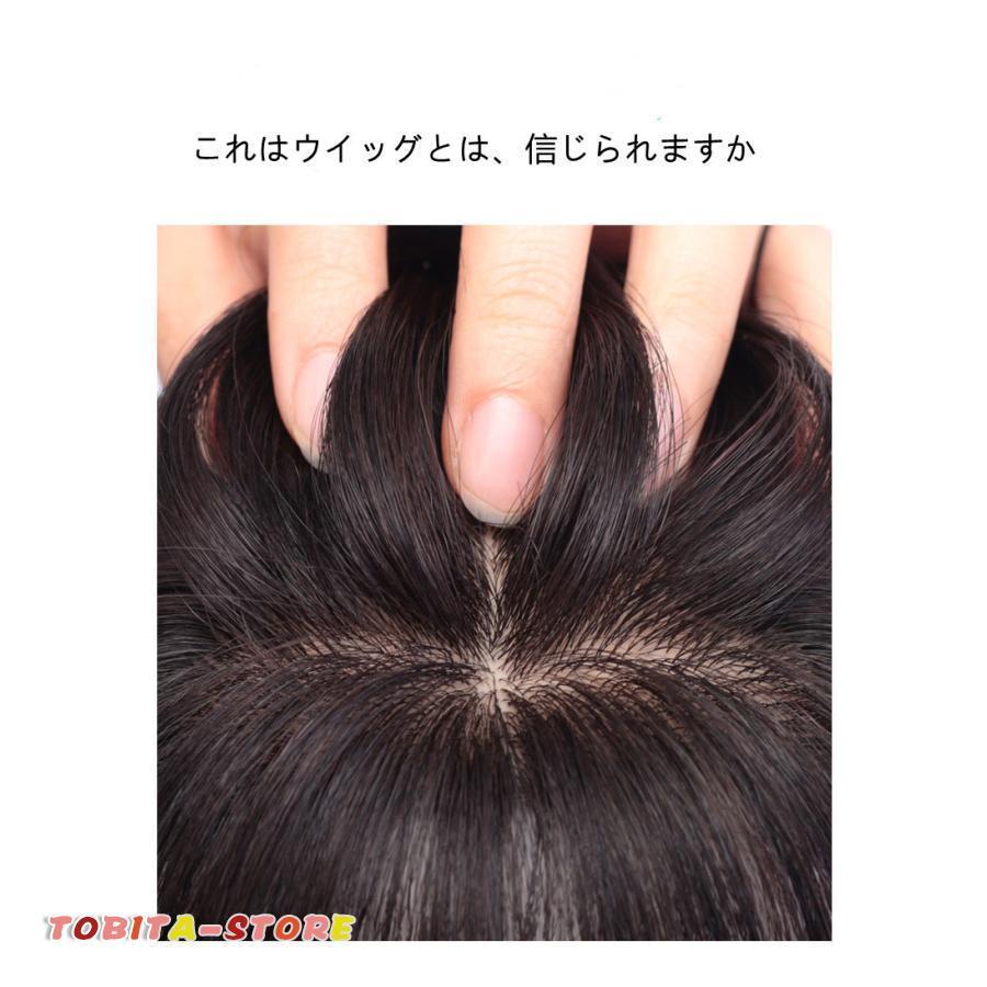 ウィッグ ヘアピース 部分ウィッグ 人毛 ウィッグロング ピン3つ 白髪隠れ 増毛 トップカバー 手植え 簡単 自然 黒 引き抜き式 20cm 30cm｜tobita-store｜06