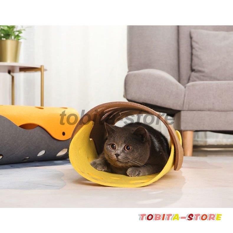 キャットトンネル 猫用おもちゃ フェルト ボタン 組み立て簡単 穴付き 柔らかい ペット用品 トイ トーイ 運動不足解消 ストレス発散 玩具 猫グッズ｜tobita-store｜07