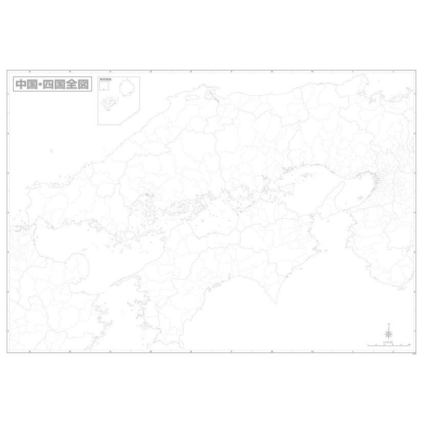 中四国白地図 4011 地図のみせ とうぶんしゃ 通販 Yahoo ショッピング