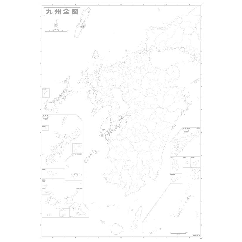 九州白地図 4012 地図のみせ とうぶんしゃ 通販 Yahoo ショッピング