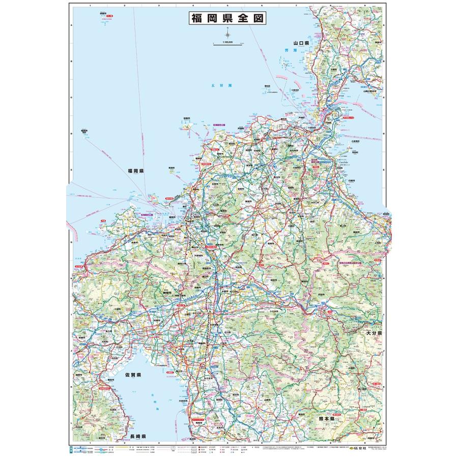 福岡県全図 B0判 : 地図Factory - 通販 - Yahoo!ショッピング