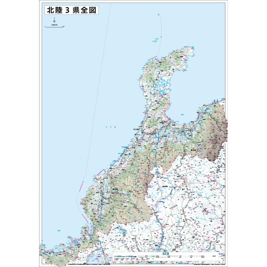 北陸３県全図 ｂ０判 B 地図のみせ とうぶんしゃ 通販 Yahoo ショッピング