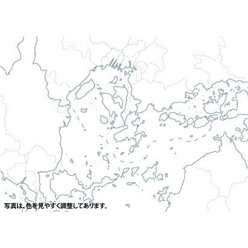 大判出力】中四国白地図 B0判 営業戦略 大判出力ポスター 壁貼り 会議